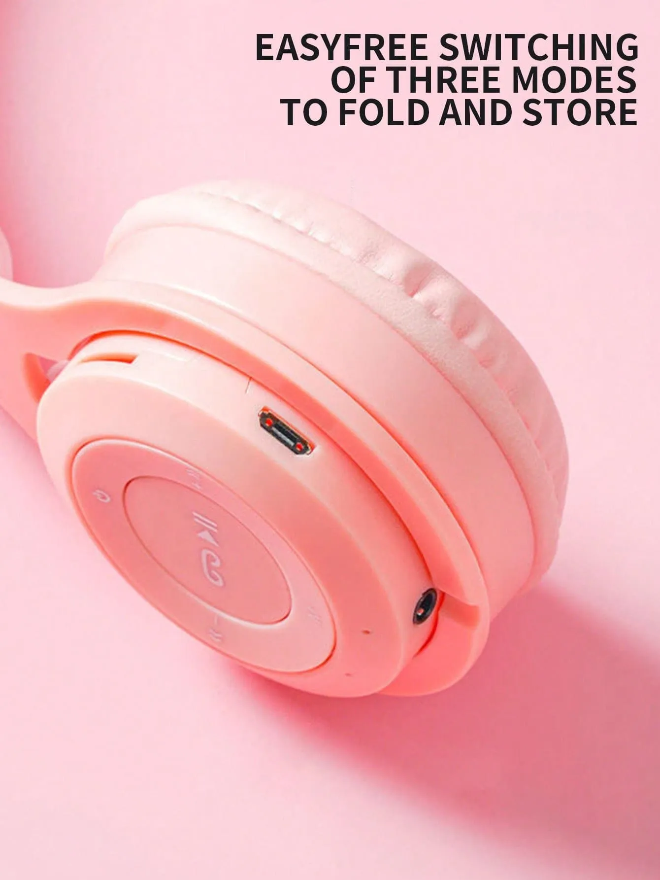 Flashing RGB Lighting Effects Cat Ears Wireless Headphones Long Lasting Colorful Wireless Headphones