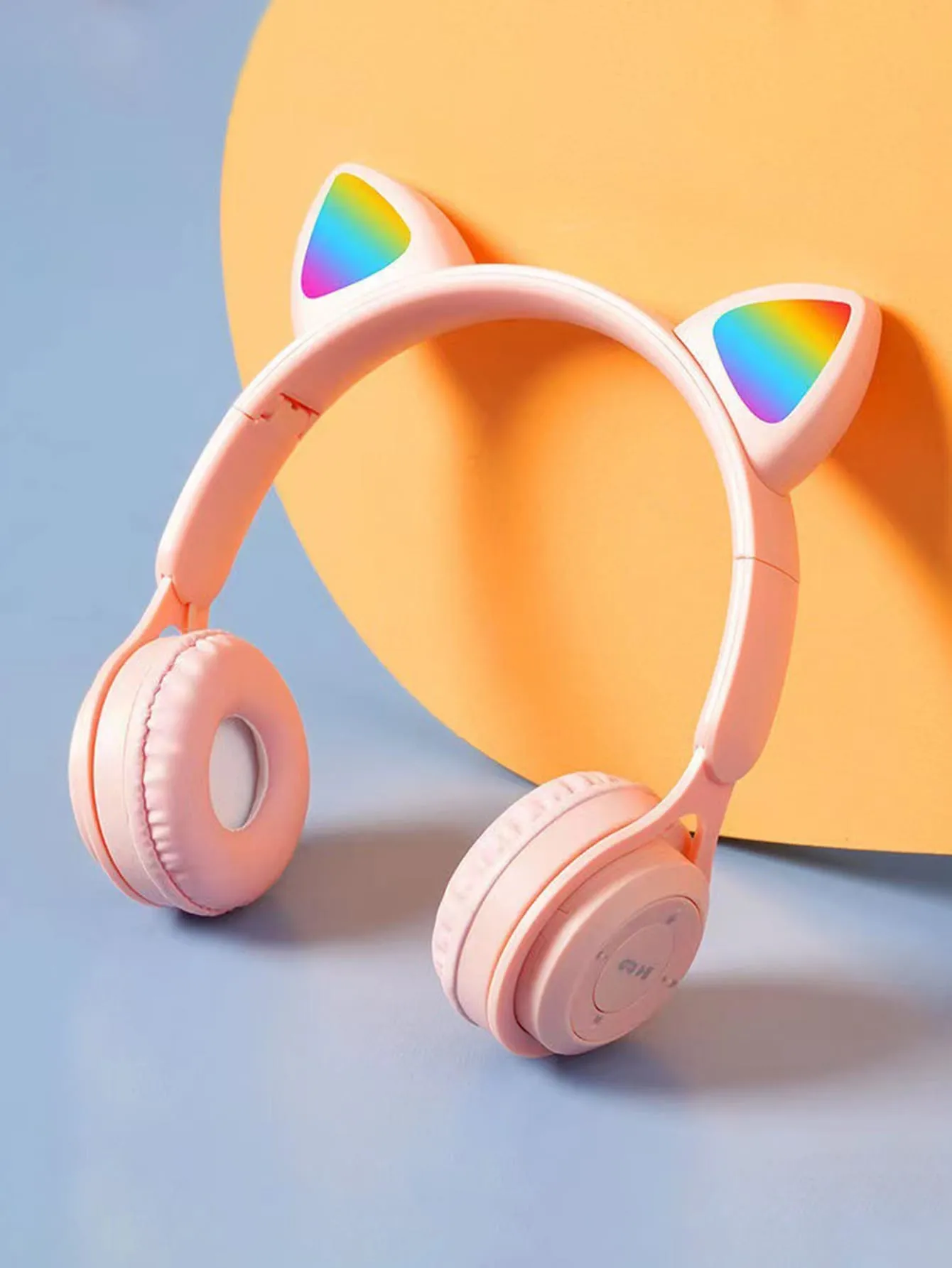 Flashing RGB Lighting Effects Cat Ears Wireless Headphones Long Lasting Colorful Wireless Headphones