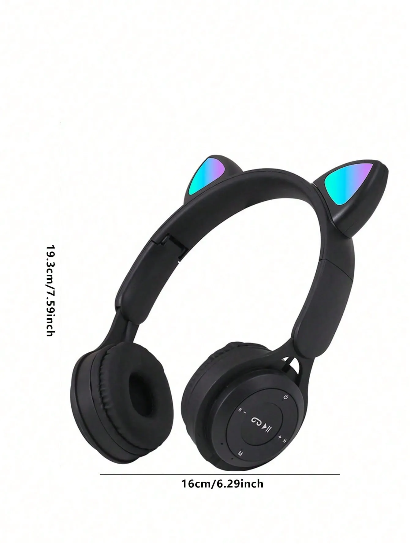 Flashing RGB Lighting Effects Cat Ears Wireless Headphones Long Lasting Colorful Wireless Headphones