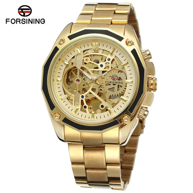 FORSINING Stainless Steel Military Sport  Men Watch