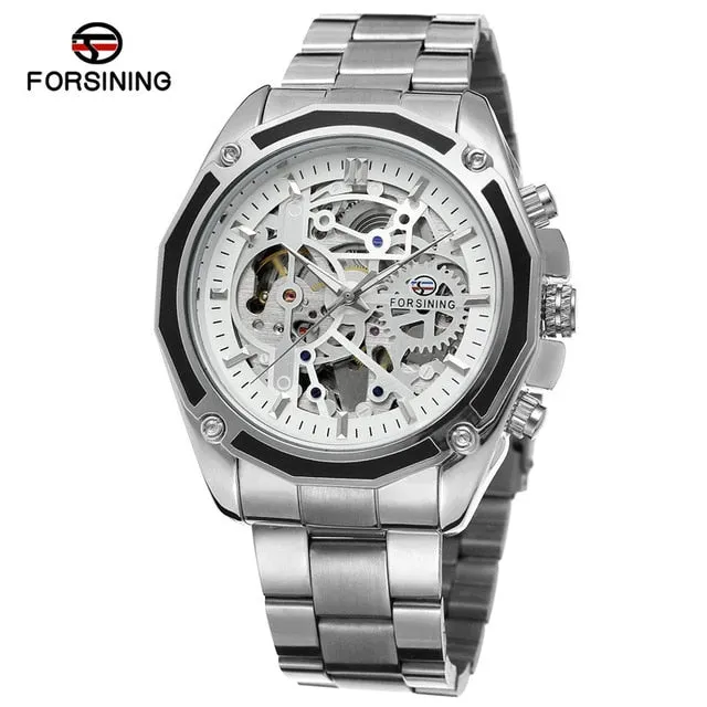 FORSINING Stainless Steel Military Sport  Men Watch