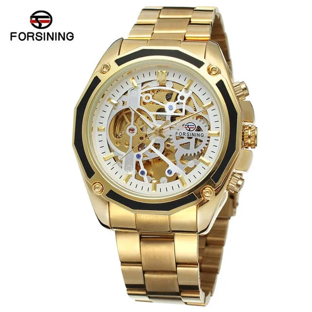 FORSINING Stainless Steel Military Sport  Men Watch