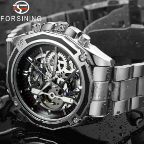 FORSINING Stainless Steel Military Sport  Men Watch