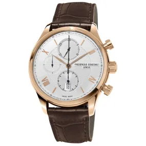 Frederique Constant Men's FC-392MV5B4 Horological SmartWatch Chronograph Brown Leather Watch