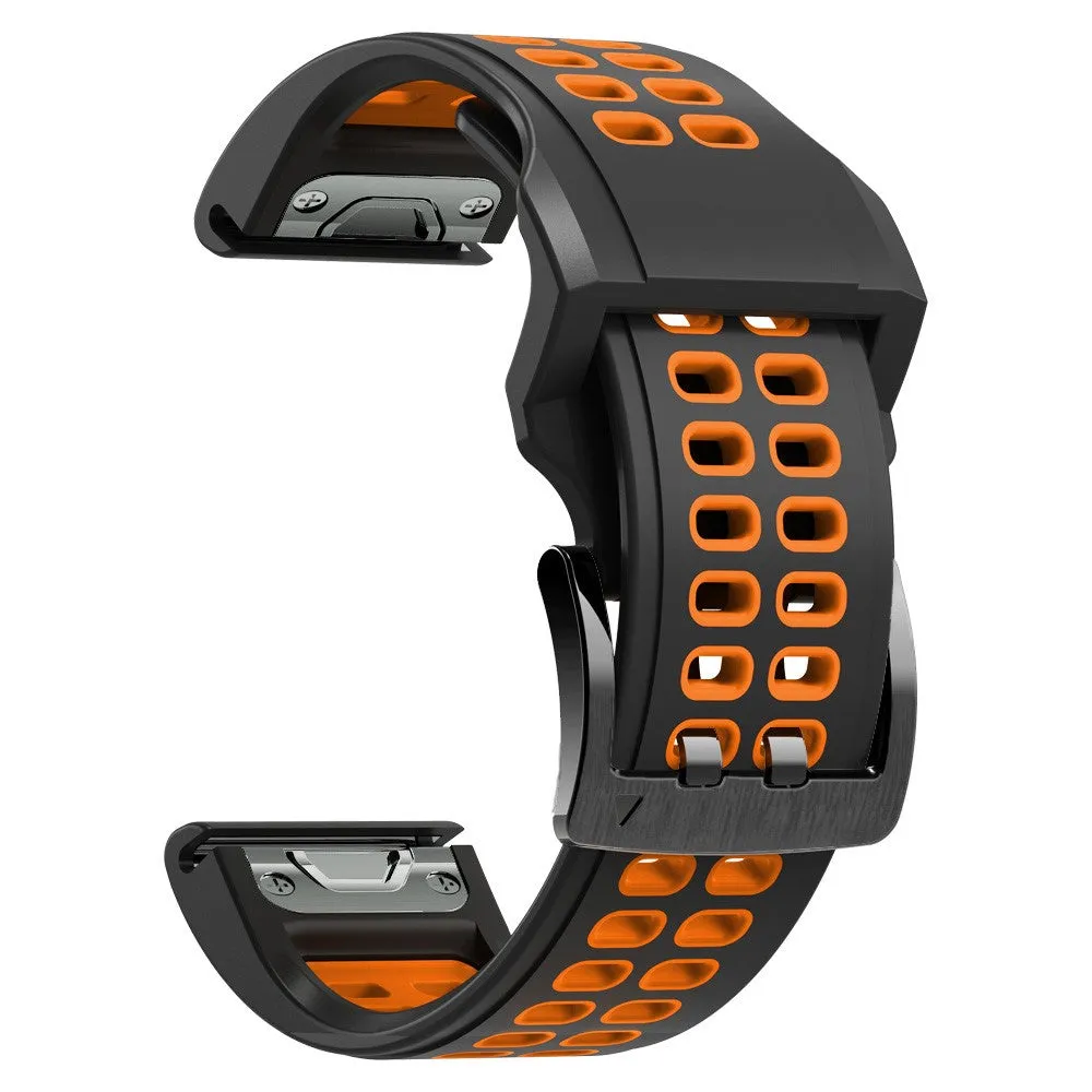 Garmin Fenix 5X Replacement Silicone Bracelet Dual Color (joint circumference: 180-220mm) - Black / Orange