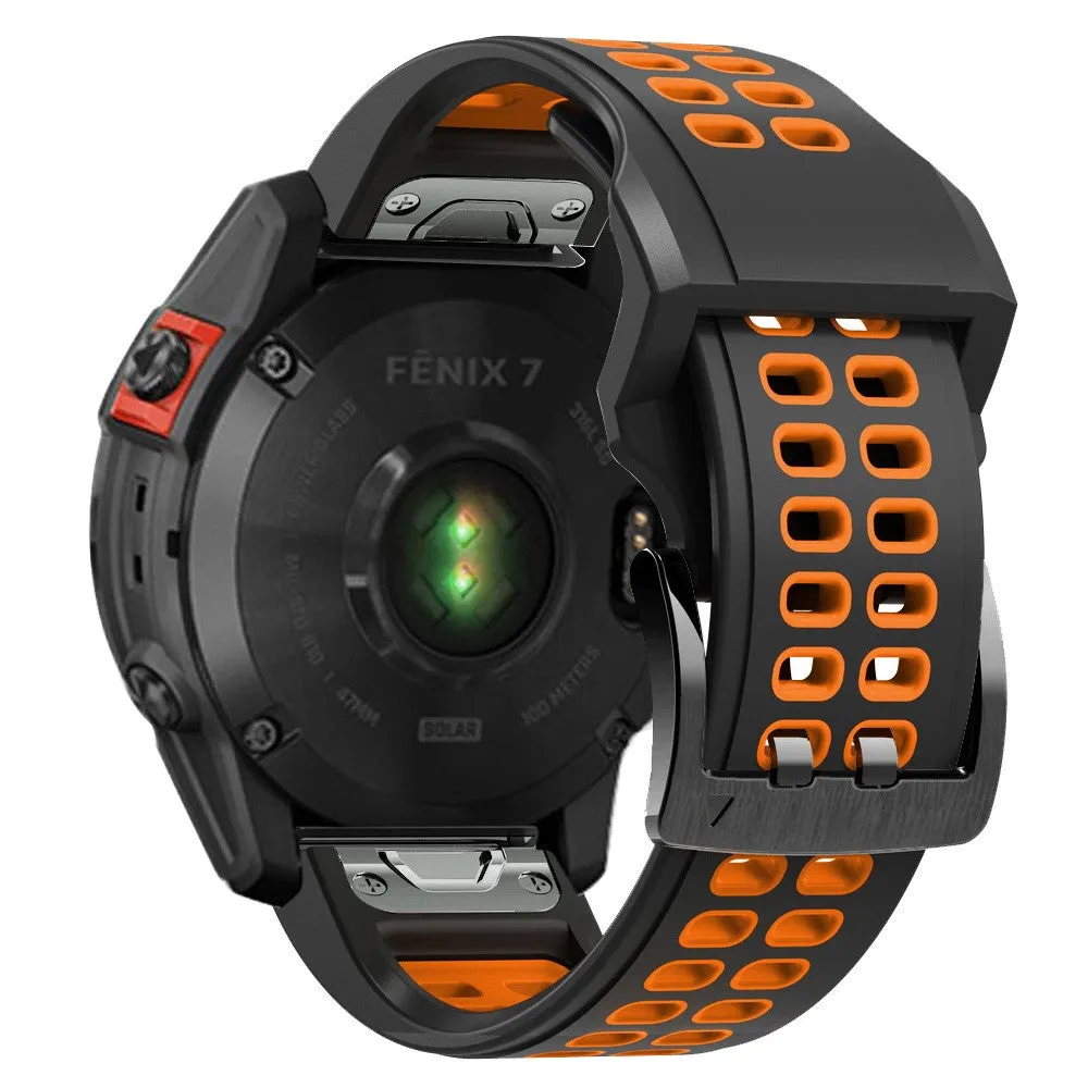 Garmin Fenix 5X Replacement Silicone Bracelet Dual Color (joint circumference: 180-220mm) - Black / Orange