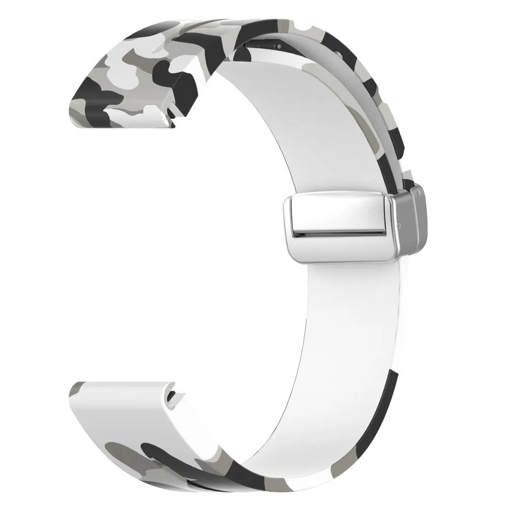 Garmin Fenix 7S Sapphire Silicone Sports Bracelet with Magnetic Clasp - Camouflage / White