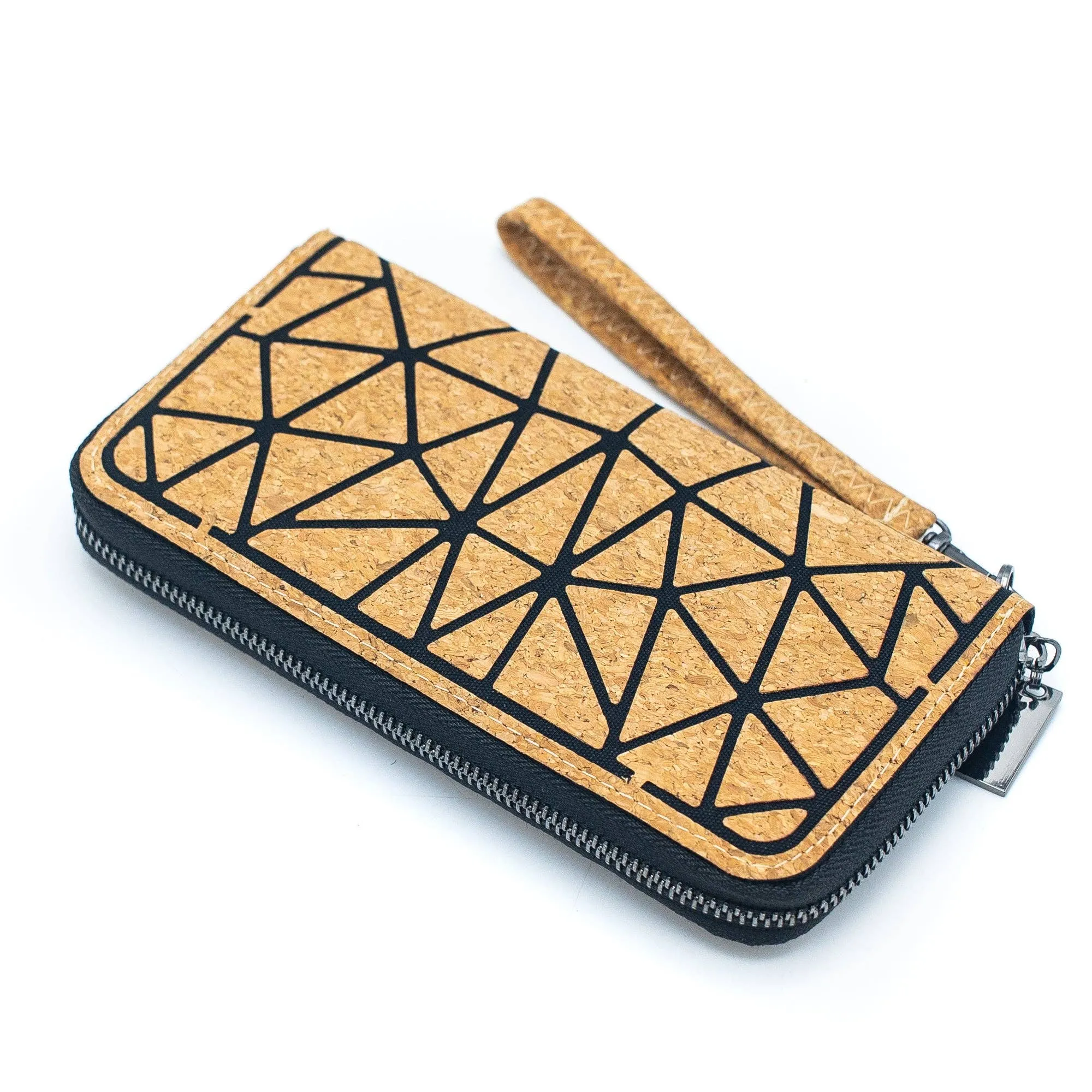 Geometric  all Cork-Over Zipper Wallet BAG-2029-A