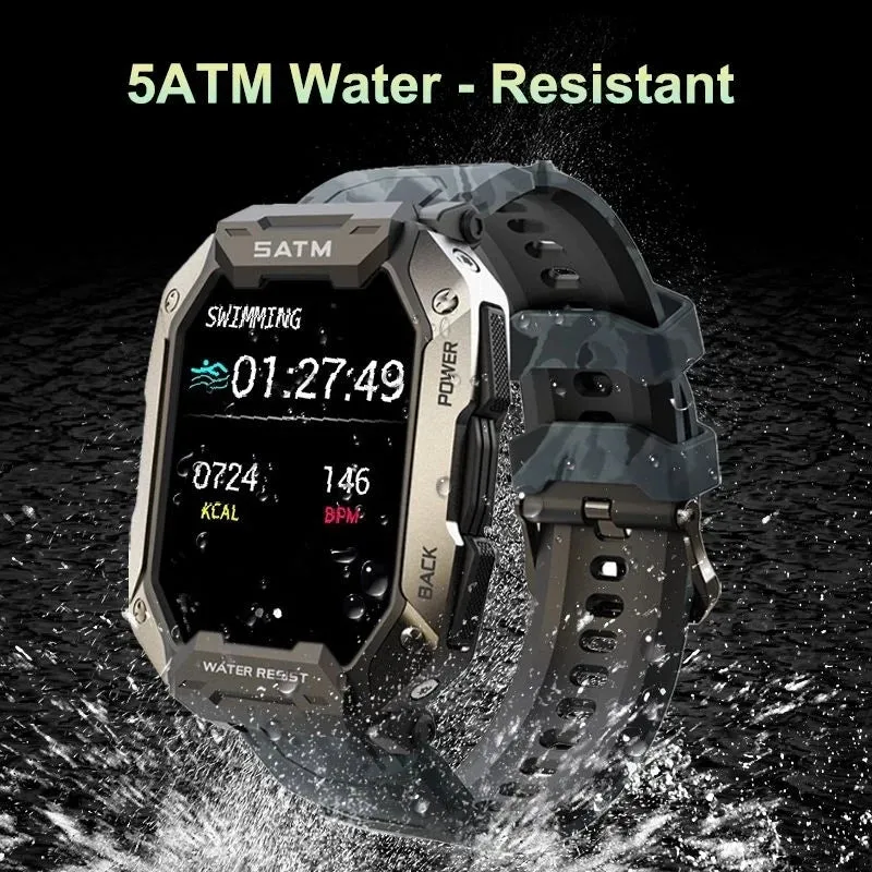 GPS Military Smart Watch Men Bluetooth Full Touch Screen 5ATM