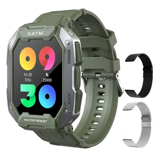 GPS Military Smart Watch Men Bluetooth Full Touch Screen 5ATM