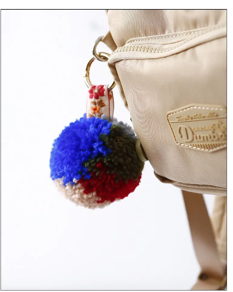 Handmade Bohemian Yarn Ball Key Ring Bag Tassel Keychain