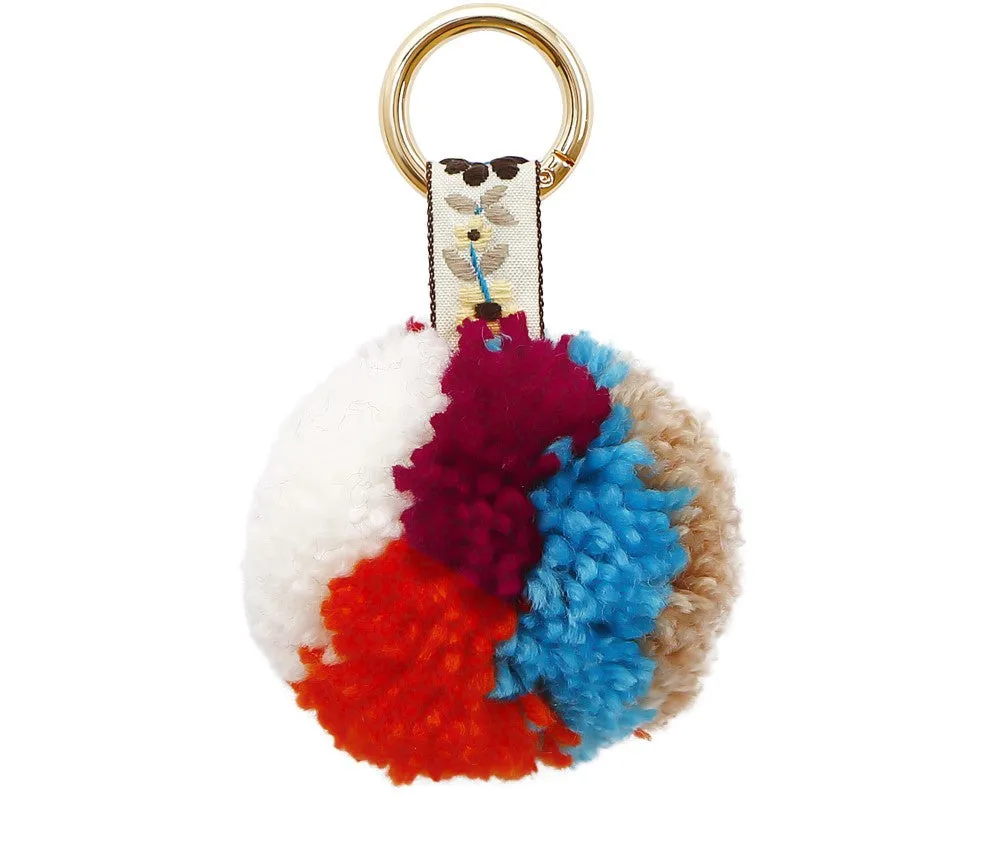 Handmade Bohemian Yarn Ball Key Ring Bag Tassel Keychain