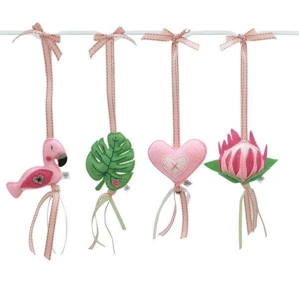 Heartfelt dingle dangle set -fanciful flamingo