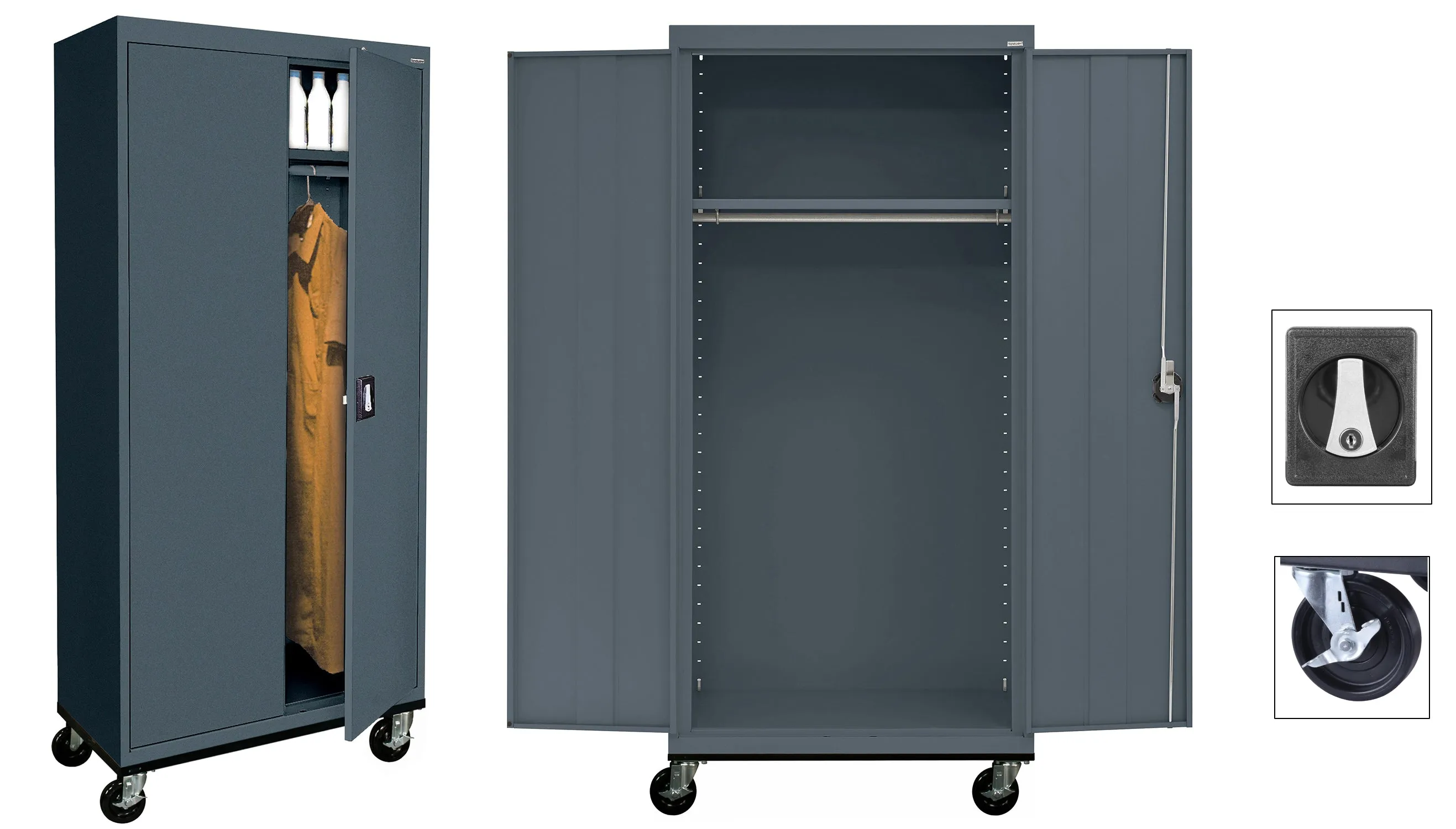 Heavy Duty Mobile Welded Steel Wardrobe Cabinets