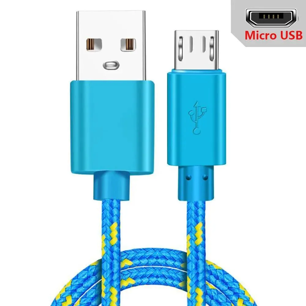 High-Speed Nylon Braided Micro USB Cable: Fast Charge & Sync for Samsung Huawei Xiaomi