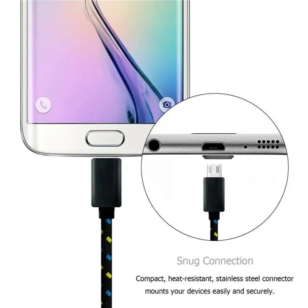 High-Speed Nylon Braided Micro USB Cable: Fast Charge & Sync for Samsung Huawei Xiaomi