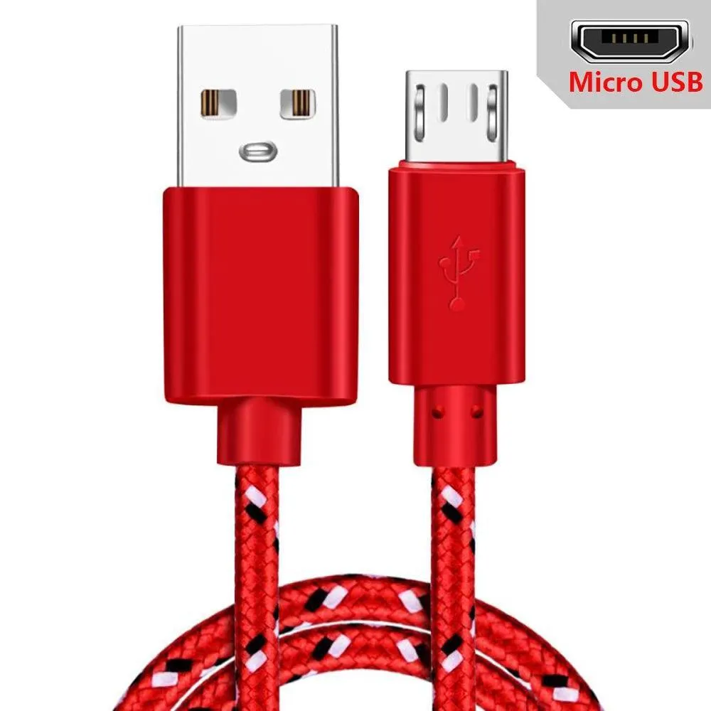 High-Speed Nylon Braided Micro USB Cable: Fast Charge & Sync for Samsung Huawei Xiaomi