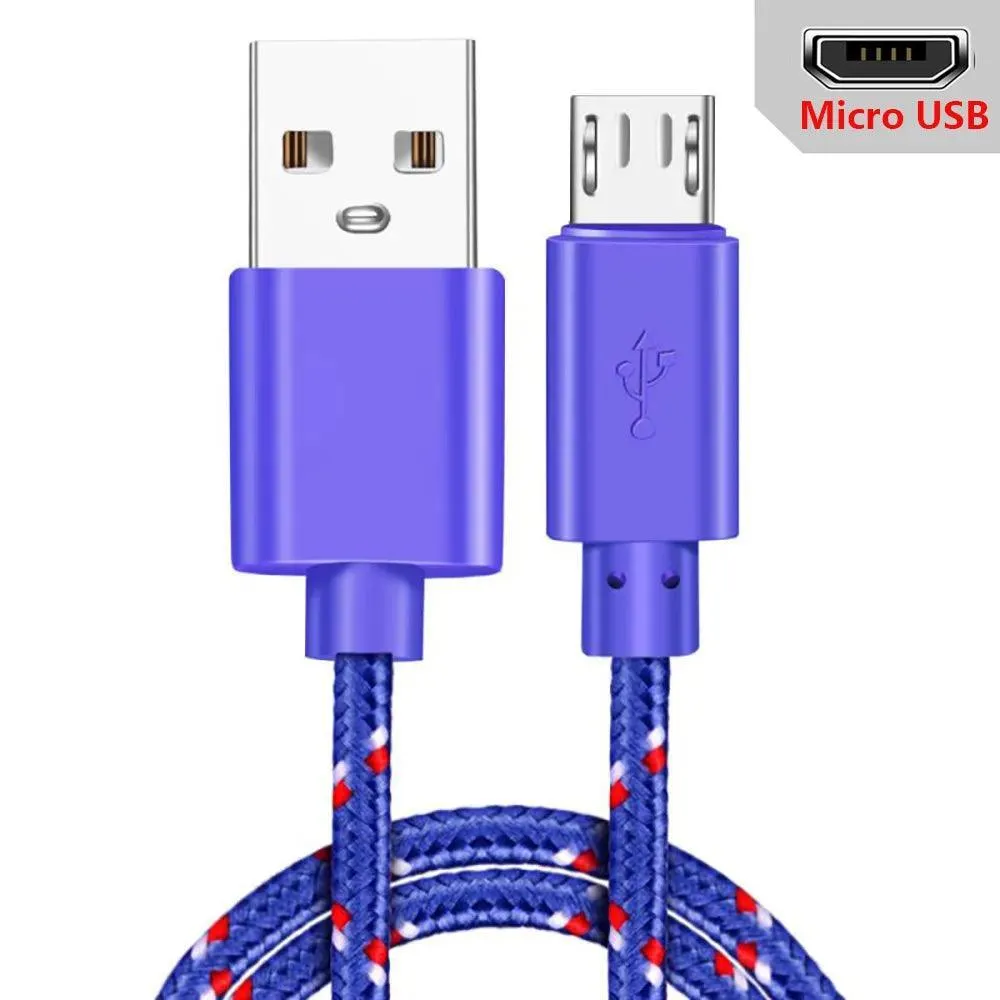 High-Speed Nylon Braided Micro USB Cable: Fast Charge & Sync for Samsung Huawei Xiaomi