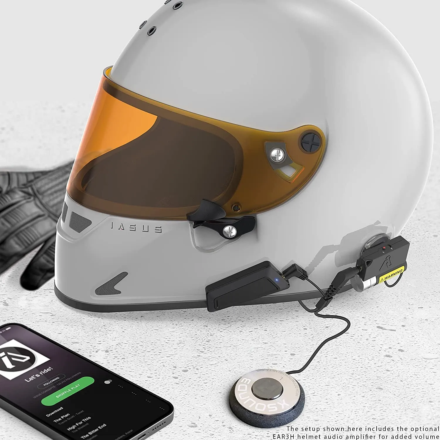 I a S U S Premium Audio Motorcycle Helmet Speakers Work with Most Helmet Comms with Earbud Ports - the Xsound 3 Drop in Helmet Headphones Speaker Kit Includes Accessories for a Quick Install