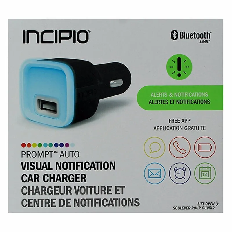 Incipio (2.4-Amp) Light Up USB Car Charging Adapter for Notifications - Black