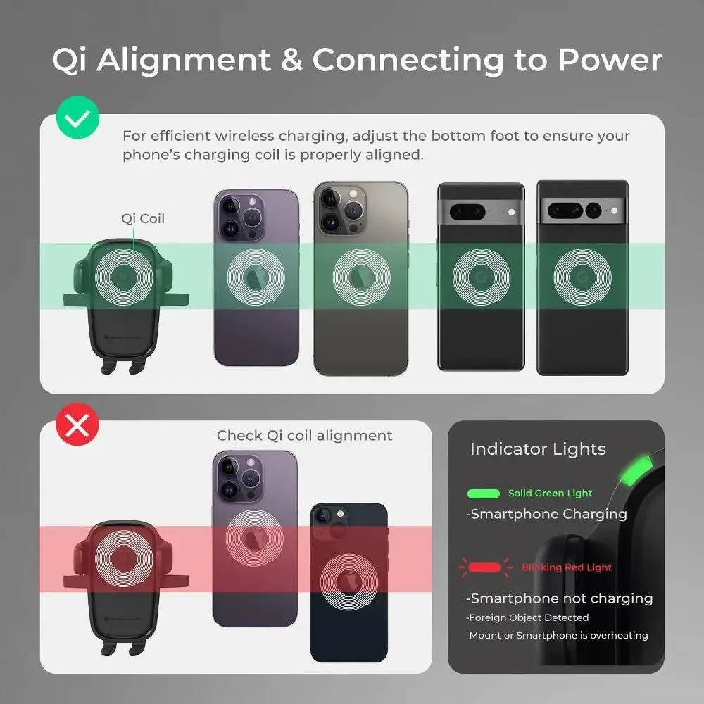 iOttie Easy One Touch Wireless 2 Air Vent/CD with 10W Qi Wireless Charging