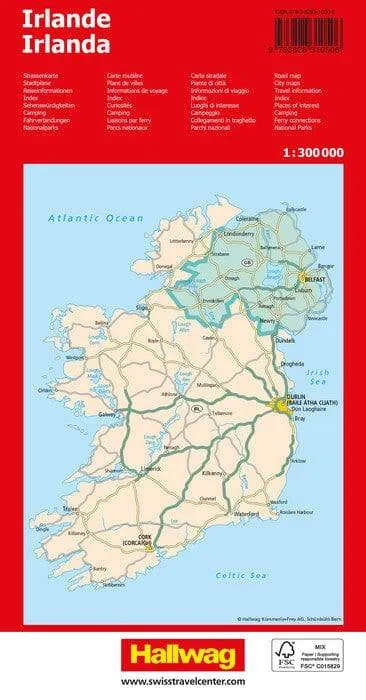 Ireland Road Map by Hallwag (2023)