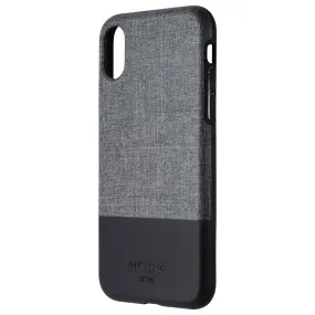 Jack Spade Color-Block Series Hybrid Case for iPhone X - Gray Fabric/Black