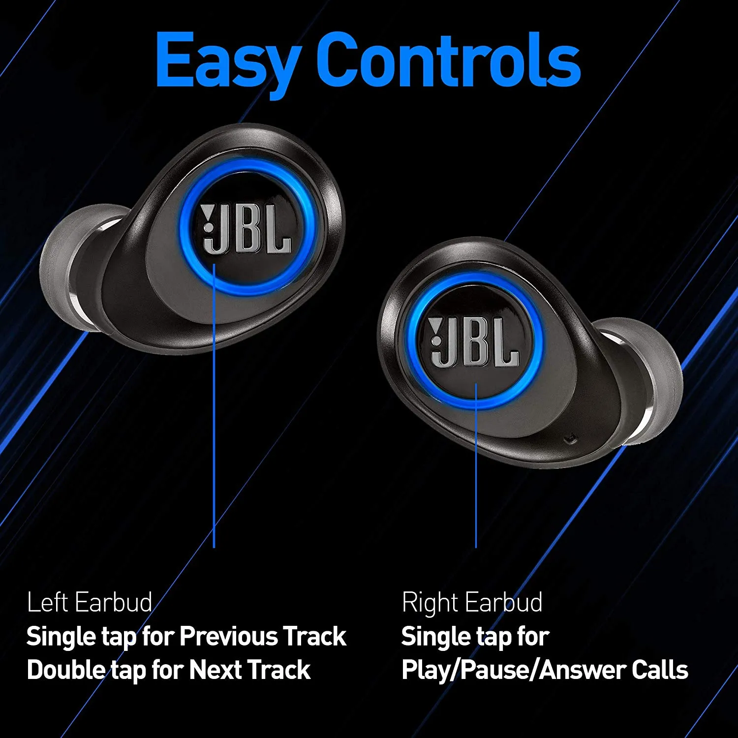 JBL Free X Truly Wireless in-Ear Headphones with Built-in Remote and Microphone - Black