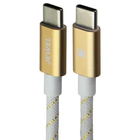 JEWEL (10Ft) USB-C to USB-C Charging Cable - White / Gold