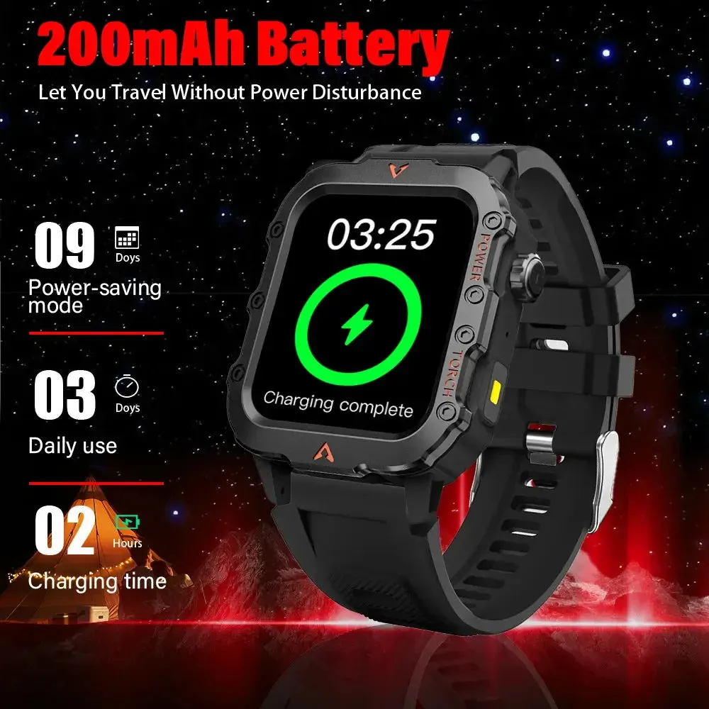 LAXASFIT 2024 New 1.71-inch Bluetooth Voice Call smartwatch Heart Rate Monitor LED Flashlight Outdoor Sports Fitness Smart Watch