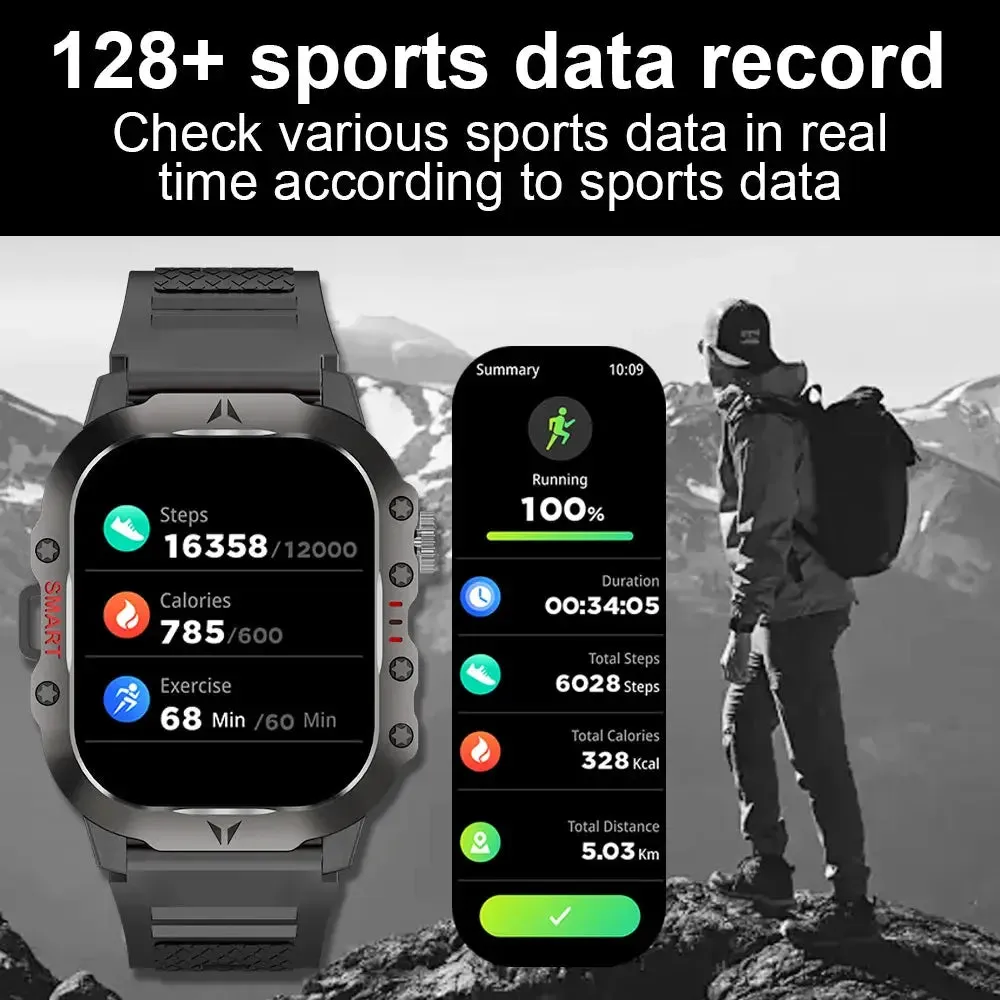 LAXASFIT 2024 New Full Touch Smart Watch Heart Rate Blood Pressure Blood Oxygen Sports Watch IP68 Waterproof Outdoor Smart Watch