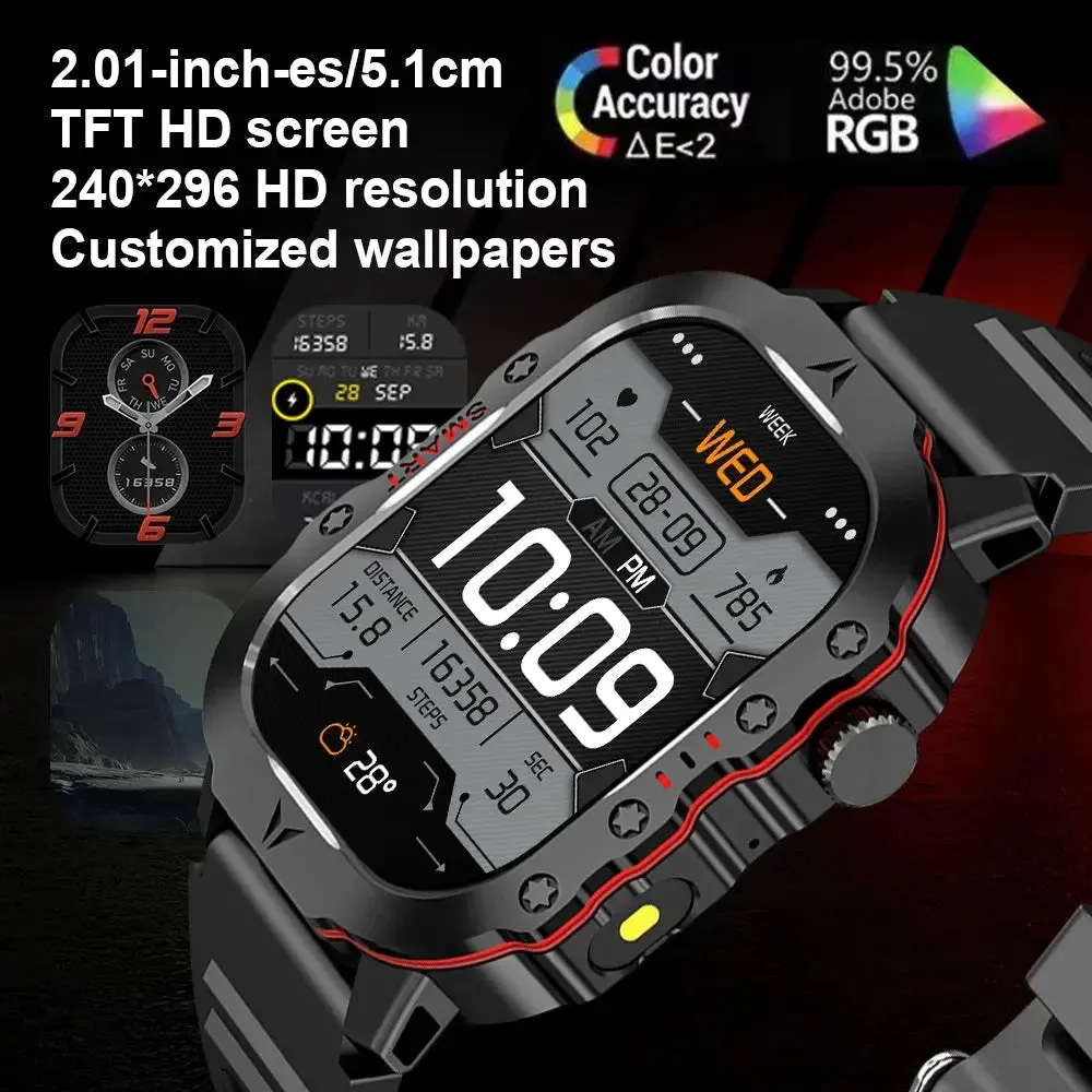 LAXASFIT 2024 New Full Touch Smart Watch Heart Rate Blood Pressure Blood Oxygen Sports Watch IP68 Waterproof Outdoor Smart Watch