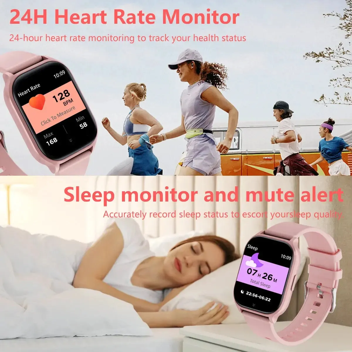 LAXASFIT Smart Watch Women HD Screen Heart Rate Bluetooth Call IP68 Waterproof Multi Sport Mode Custom Dial Smart Watch Gift