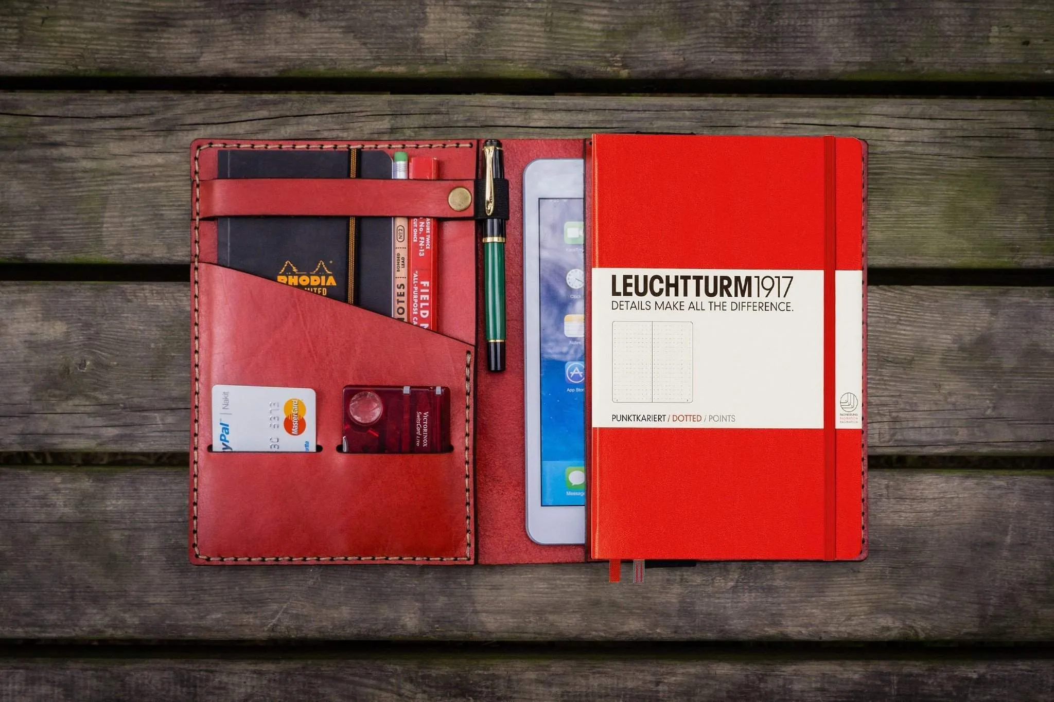 Leather Leuchtturm1917 A5 Notebook Cover - Red