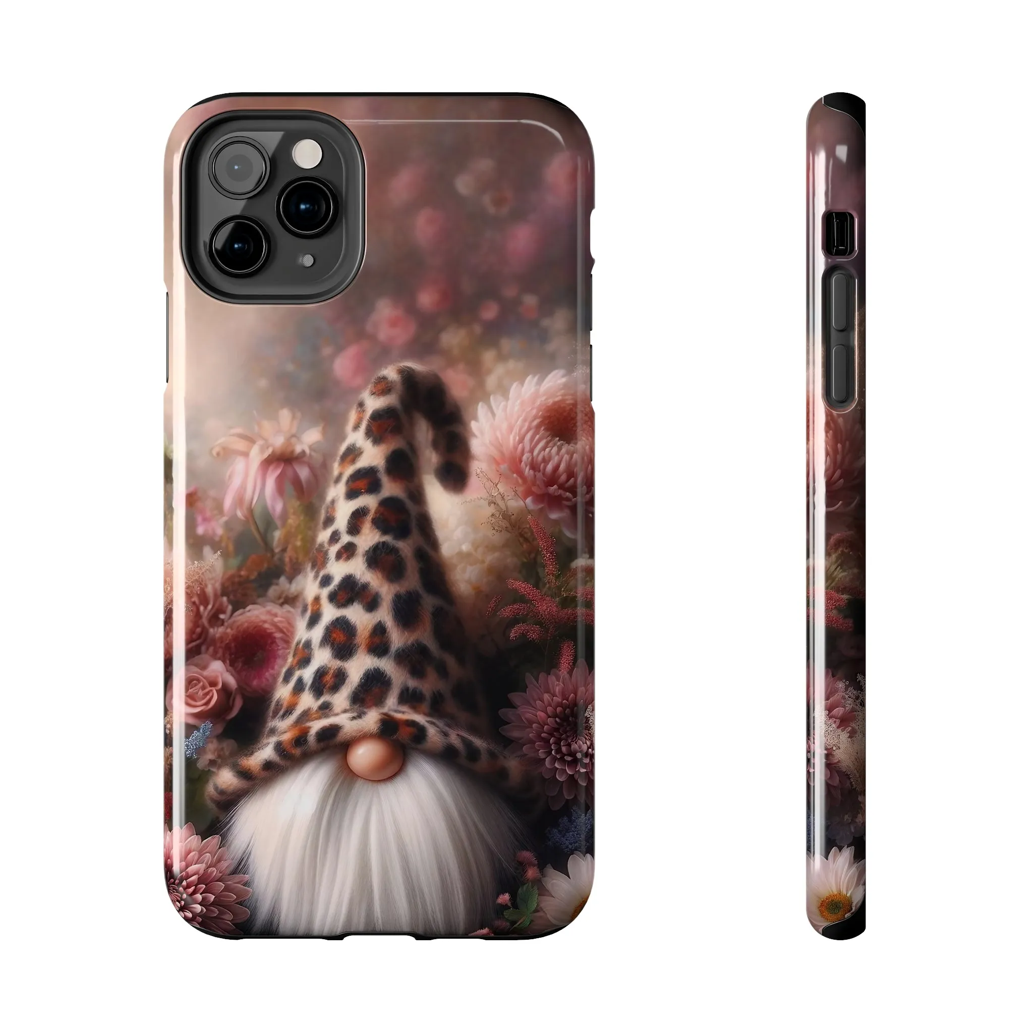 Leopard Print Fantasy Gnome Design Phone Case- Lightweight, Impact Resistant Cover for iPhone 6, 6s, 12, 13, 14, 15