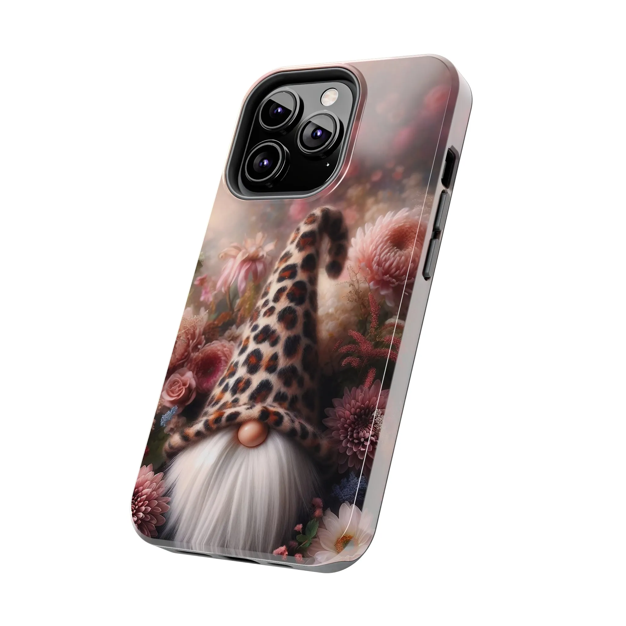 Leopard Print Fantasy Gnome Design Phone Case- Lightweight, Impact Resistant Cover for iPhone 6, 6s, 12, 13, 14, 15