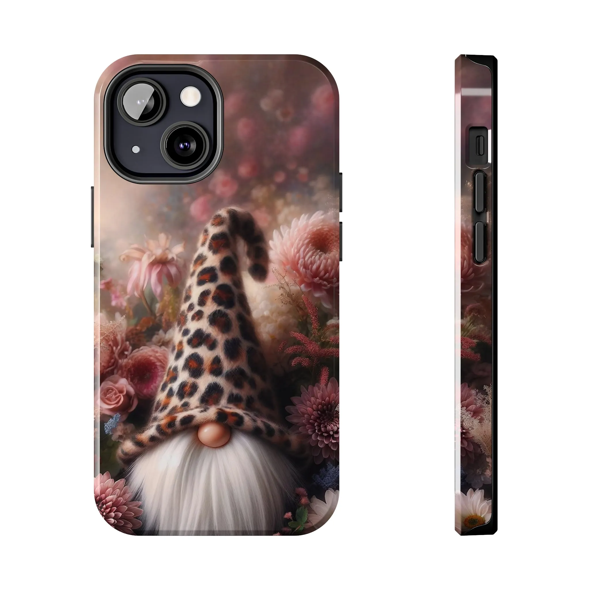 Leopard Print Fantasy Gnome Design Phone Case- Lightweight, Impact Resistant Cover for iPhone 6, 6s, 12, 13, 14, 15