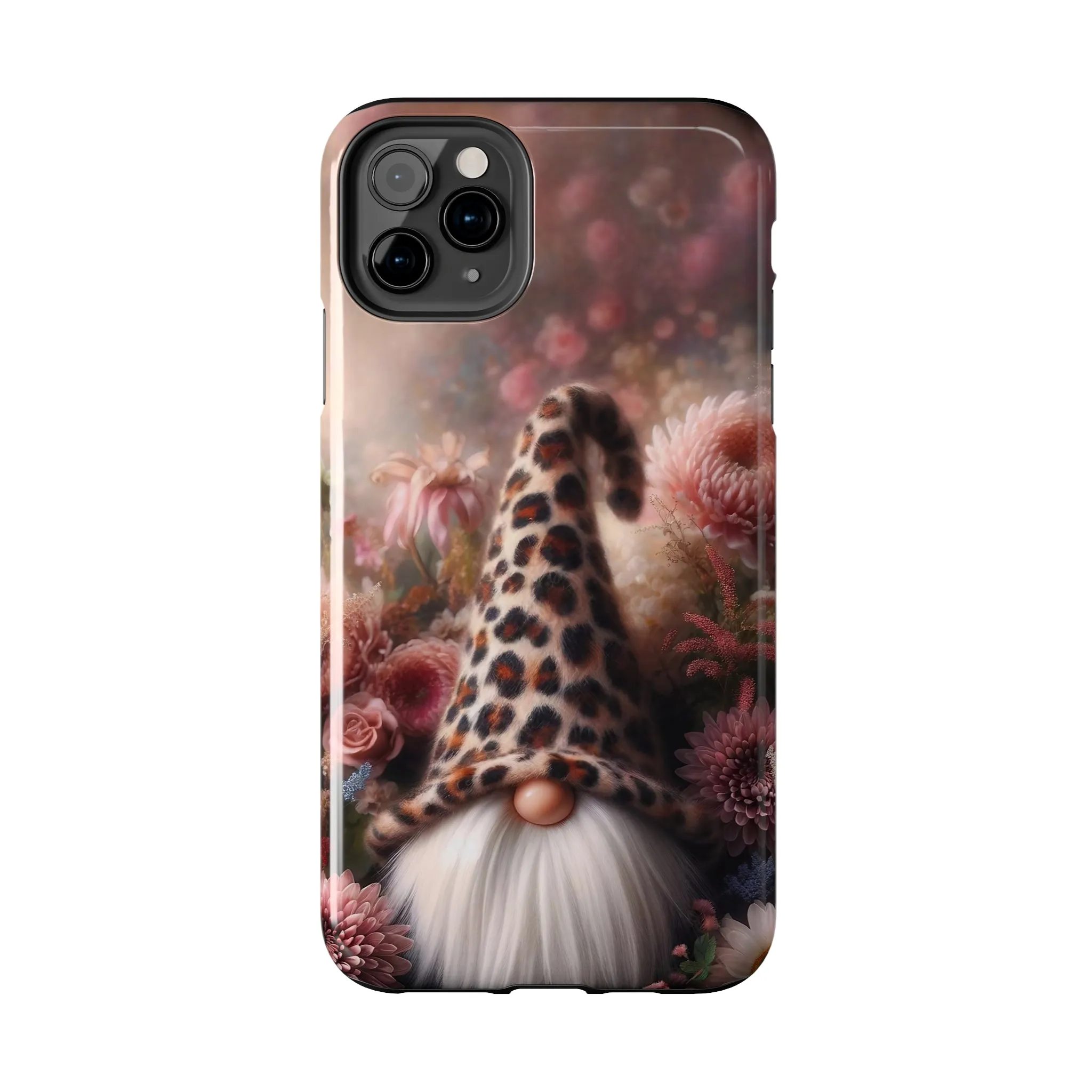 Leopard Print Fantasy Gnome Design Phone Case- Lightweight, Impact Resistant Cover for iPhone 6, 6s, 12, 13, 14, 15