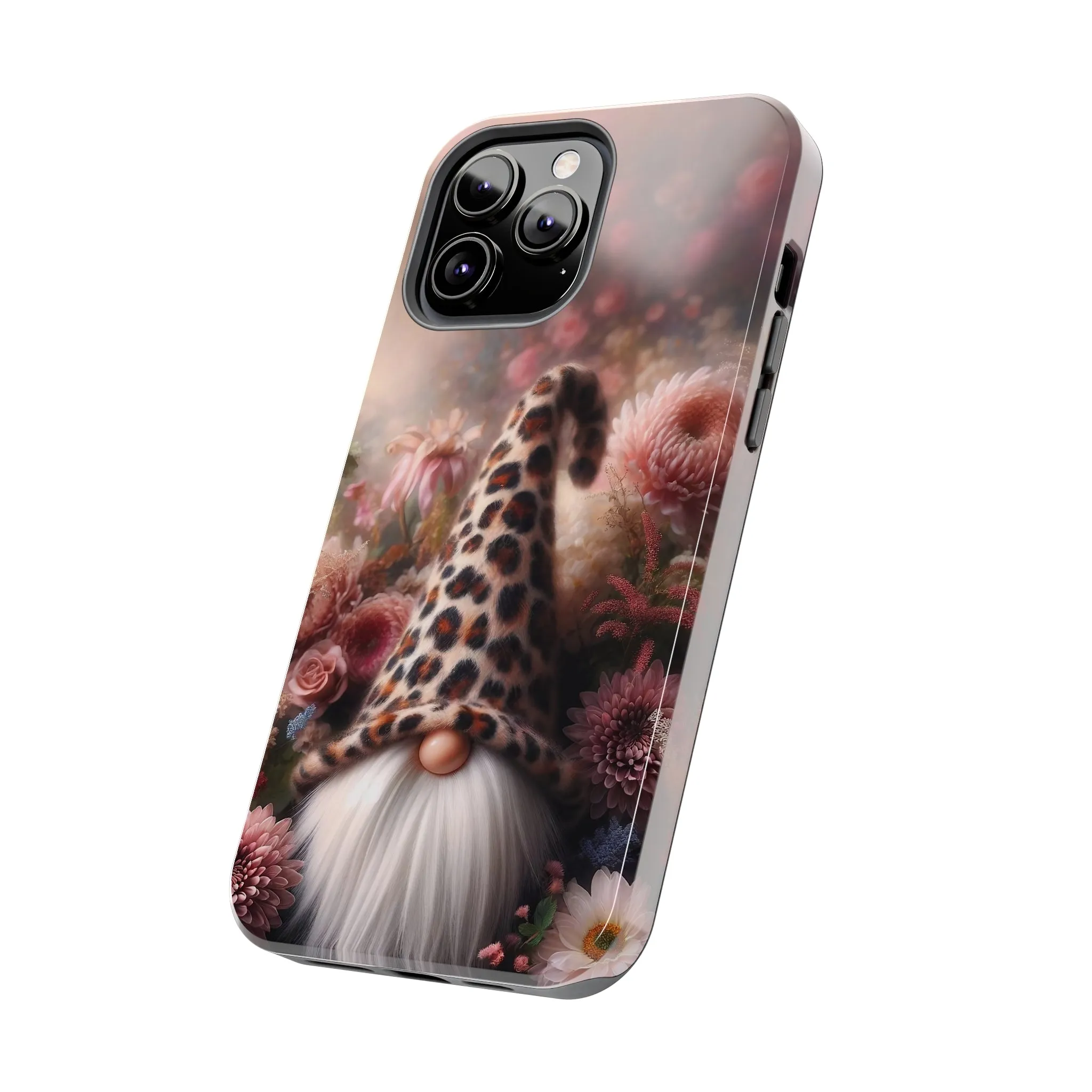 Leopard Print Fantasy Gnome Design Phone Case- Lightweight, Impact Resistant Cover for iPhone 6, 6s, 12, 13, 14, 15