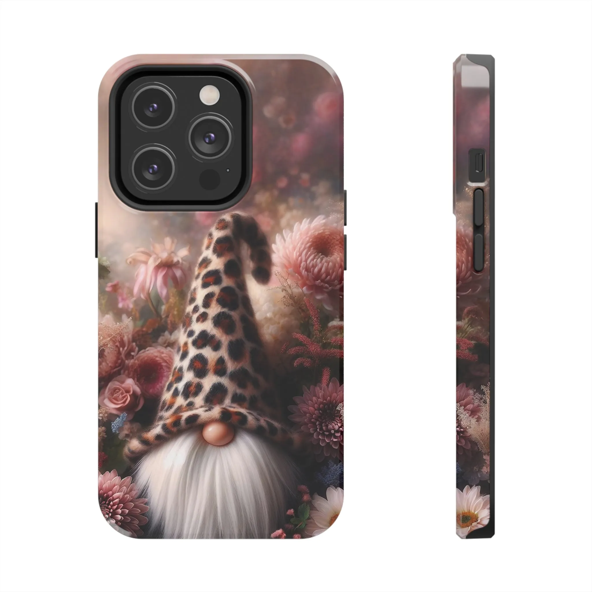 Leopard Print Fantasy Gnome Design Phone Case- Lightweight, Impact Resistant Cover for iPhone 6, 6s, 12, 13, 14, 15