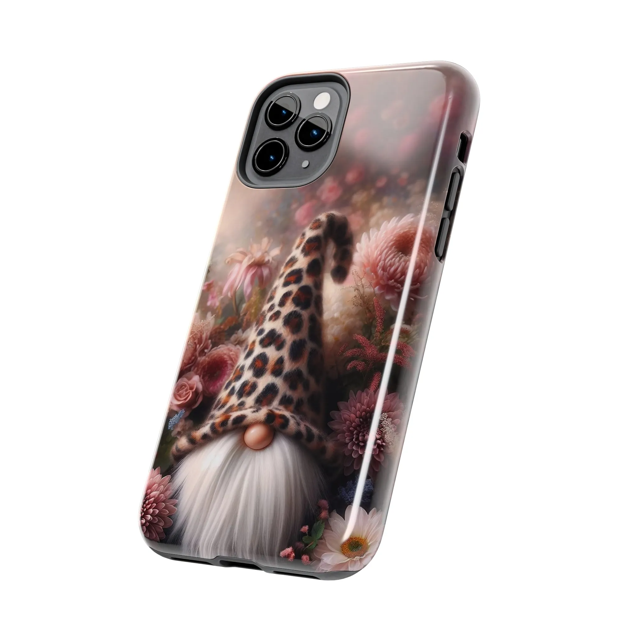 Leopard Print Fantasy Gnome Design Phone Case- Lightweight, Impact Resistant Cover for iPhone 6, 6s, 12, 13, 14, 15