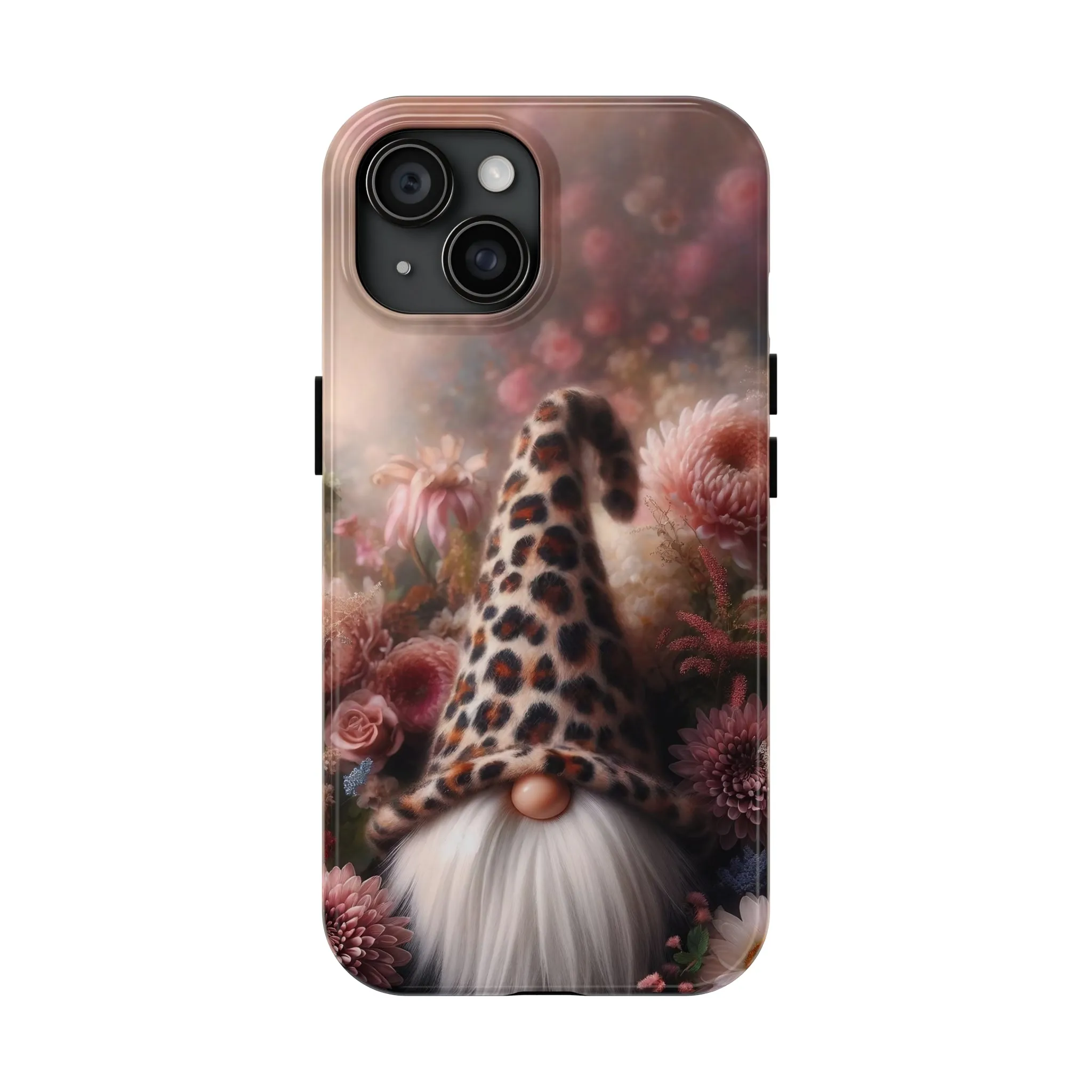 Leopard Print Fantasy Gnome Design Phone Case- Lightweight, Impact Resistant Cover for iPhone 6, 6s, 12, 13, 14, 15