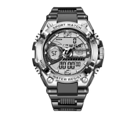 LIGE Digital Military Watch 50m Waterproof LED Wristwatch Quartz Watch Sports Watch Big Watches