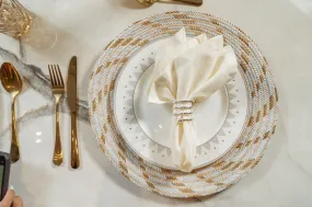 Light Blue with Gold Swirl Placemats