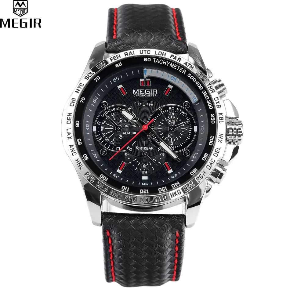 Luxury Casual Sports Watch MEGIR Brand Quartz Waterproof Clock Watch Fashion Men's Wristwatch