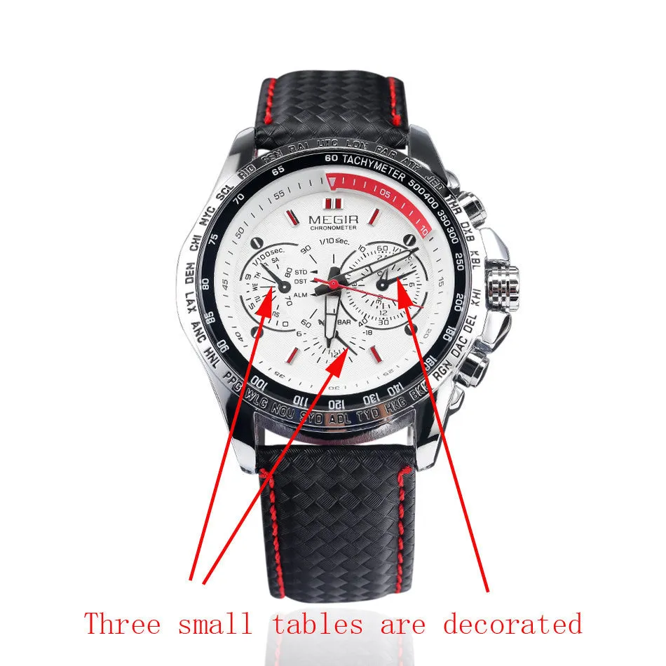 Luxury Casual Sports Watch MEGIR Brand Quartz Waterproof Clock Watch Fashion Men's Wristwatch