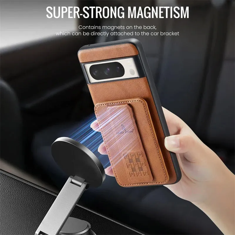 Magnetic Retro Leather Case With Wallet Card Slot For Google Pixel 9 8