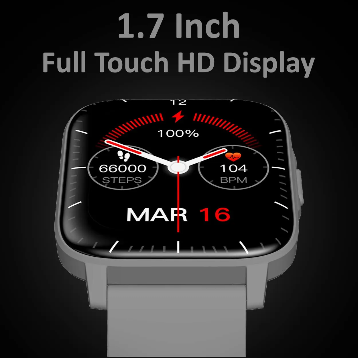 Maxima Max Pro X5 Smartwatch-Premium Ultra Slim 1.7” HD Display with 15 Days Battery Life,IP68 Resistance,60  Watch Faces,Sleep&SpO2 Monitoring,Social Media alerts, Multiple Exercise Modes(Grey)