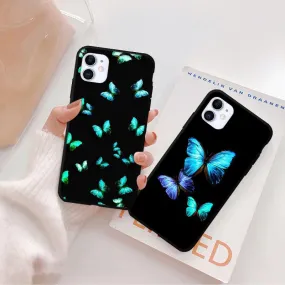 Melon Cartoon Blue Butterfly Aesthetic Phone Case