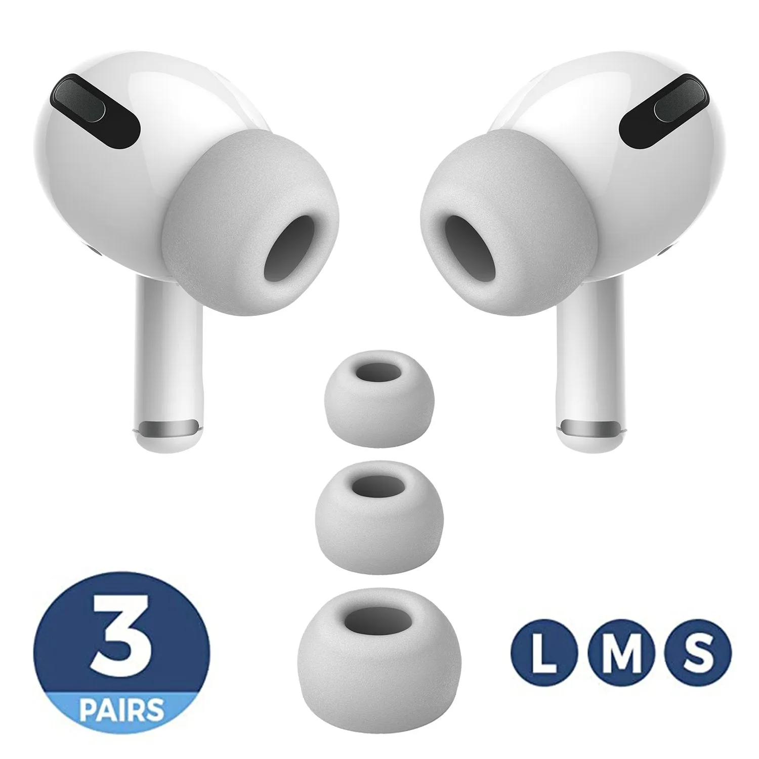 Memory Foam Replacement Earbud Tips, Compatible with AirPods Pro